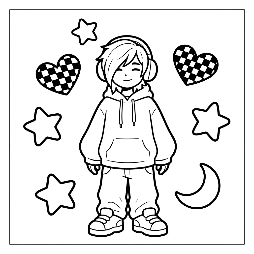 Free Printable Emo Coloring Pages Sheet 5