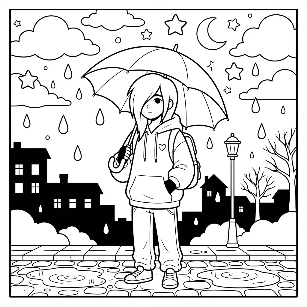 Free Printable Emo Coloring Pages Sheet 6