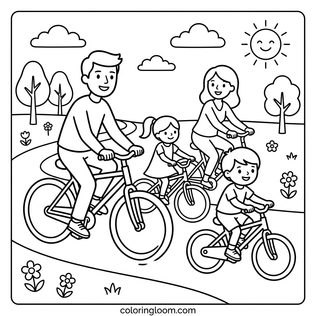 Free Printable Family Coloring Pages Sheet 1