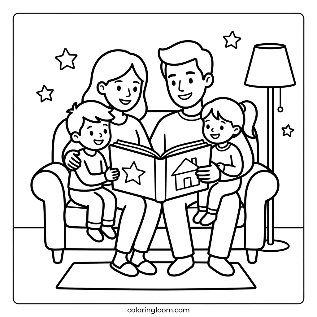 Free Printable Family Coloring Pages Sheet 10
