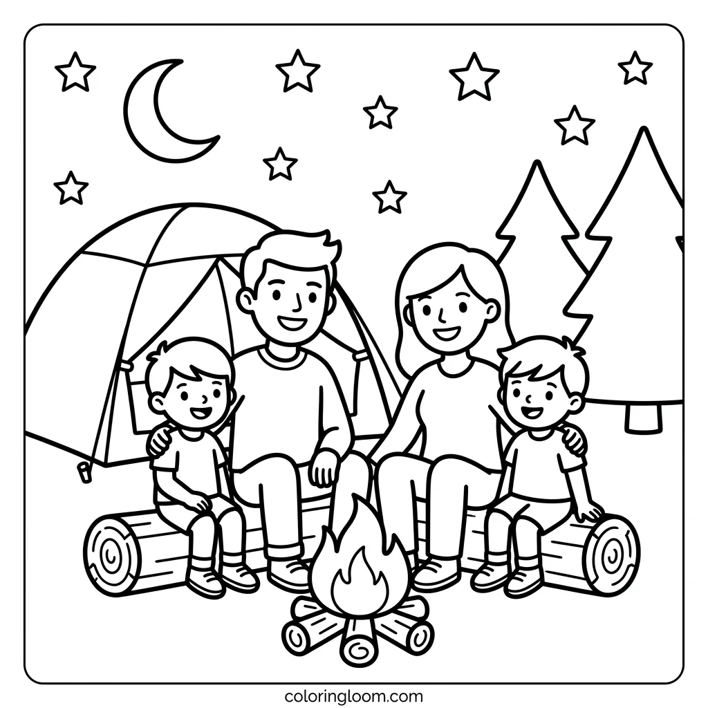 Free Printable Family Coloring Pages Sheet 3