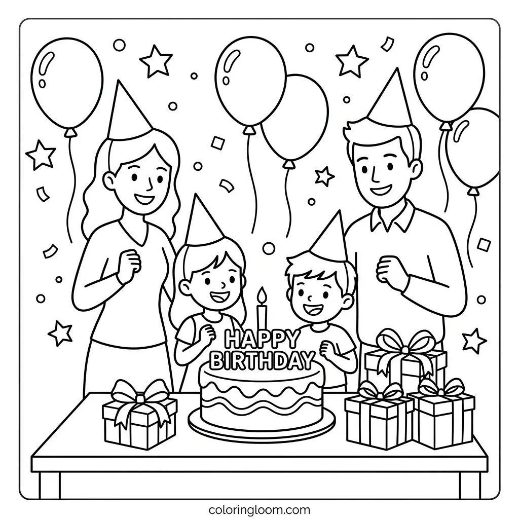 Free Printable Family Coloring Pages Sheet 4