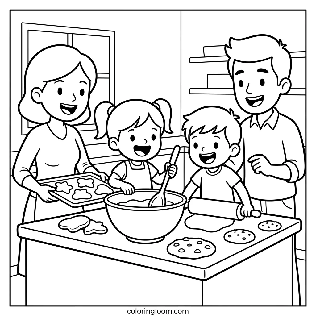 Free Printable Family Coloring Pages Sheet 7