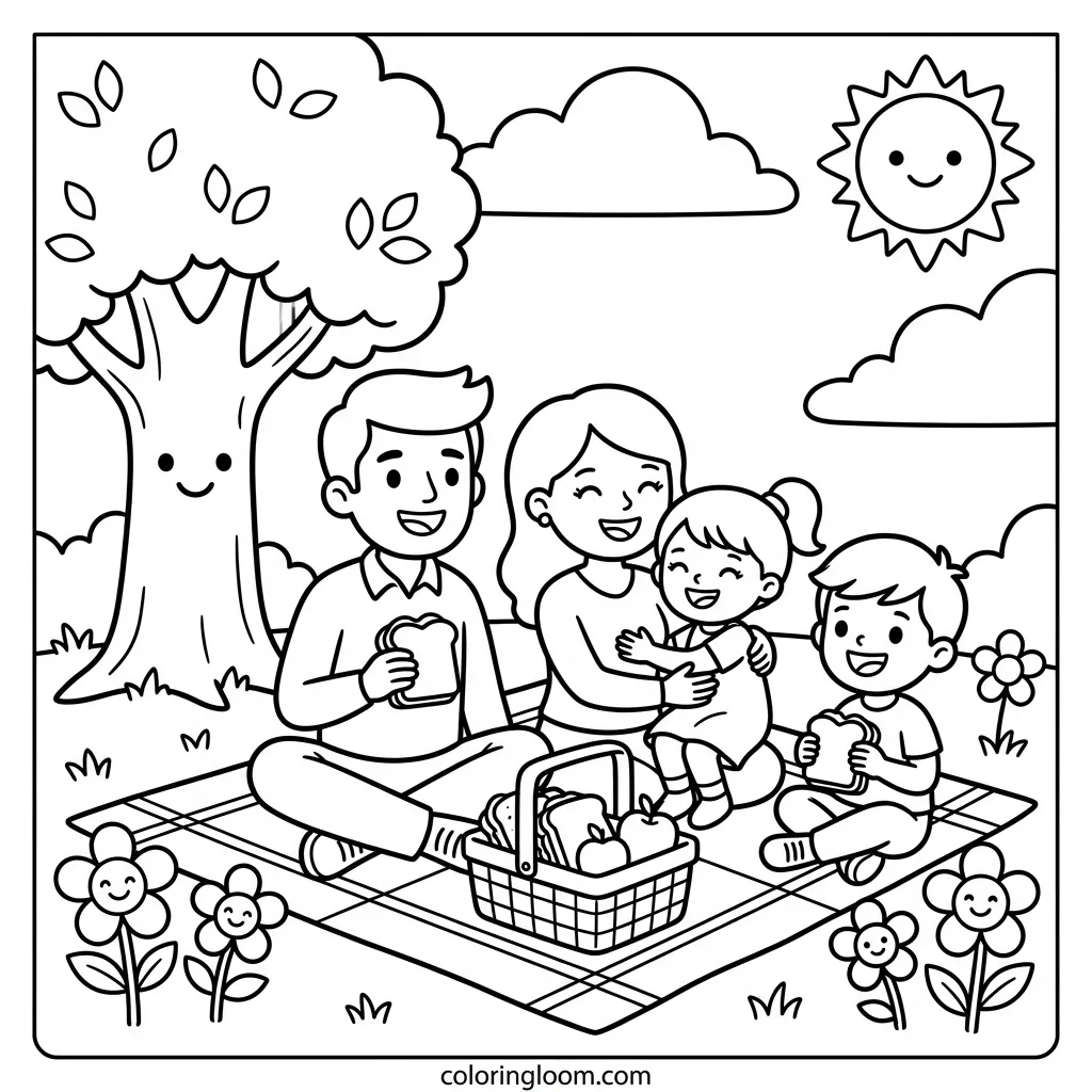 Free Printable Family Coloring Pages Sheet 8