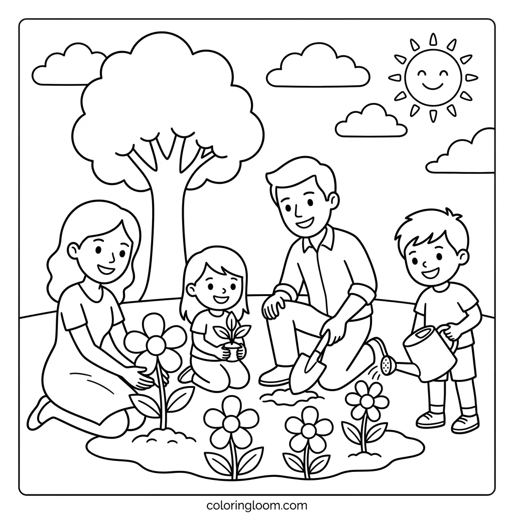 Free Printable Family Coloring Pages Sheet 9