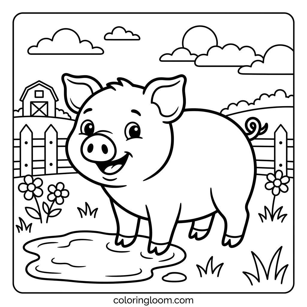 Free Farm Animal Coloring Pages Printable PDF for Kids Sheet 10