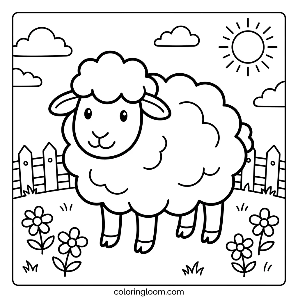 Free Farm Animal Coloring Pages Printable PDF for Kids Sheet 4