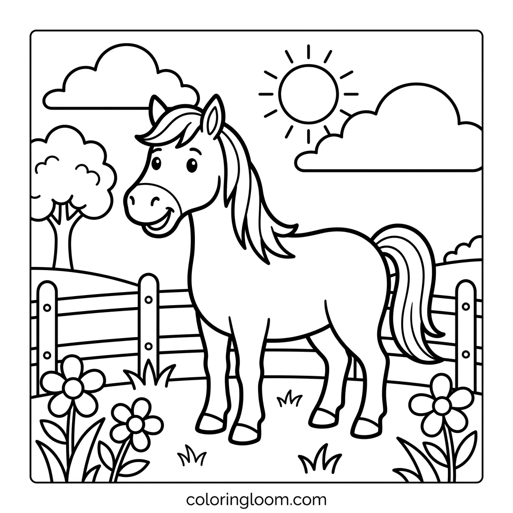 Free Farm Animal Coloring Pages Printable PDF for Kids Sheet 5