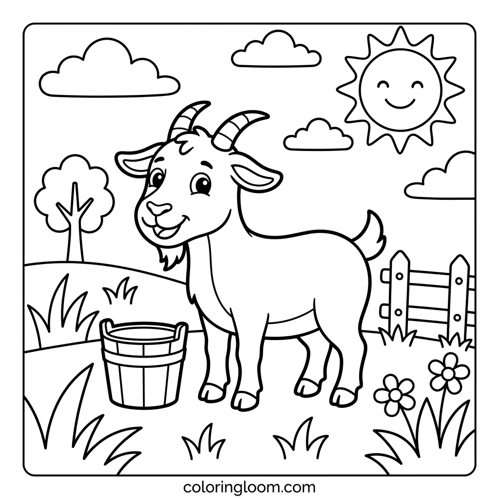 Free Farm Animal Coloring Pages Printable PDF for Kids Sheet 9