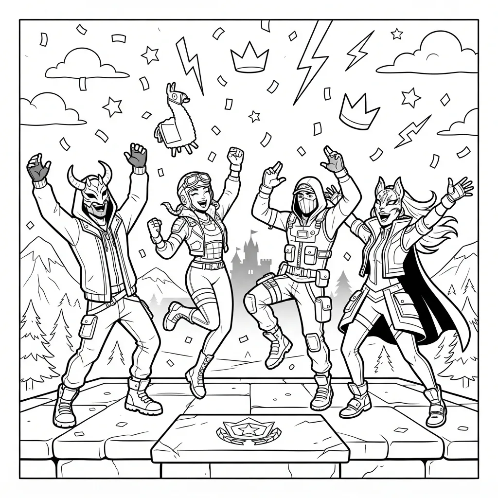 Free Printable Fortnite Coloring Pages Sheet 5