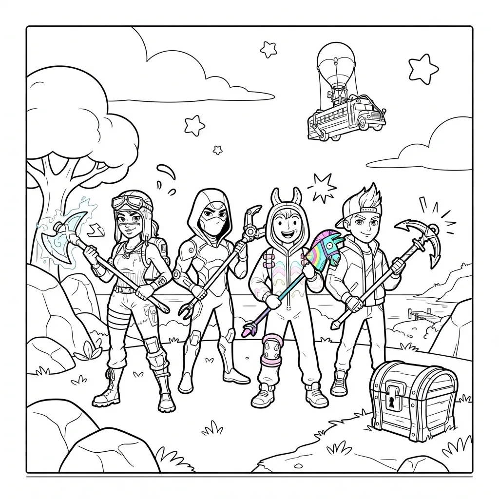 Free Printable Fortnite Coloring Pages Sheet 7