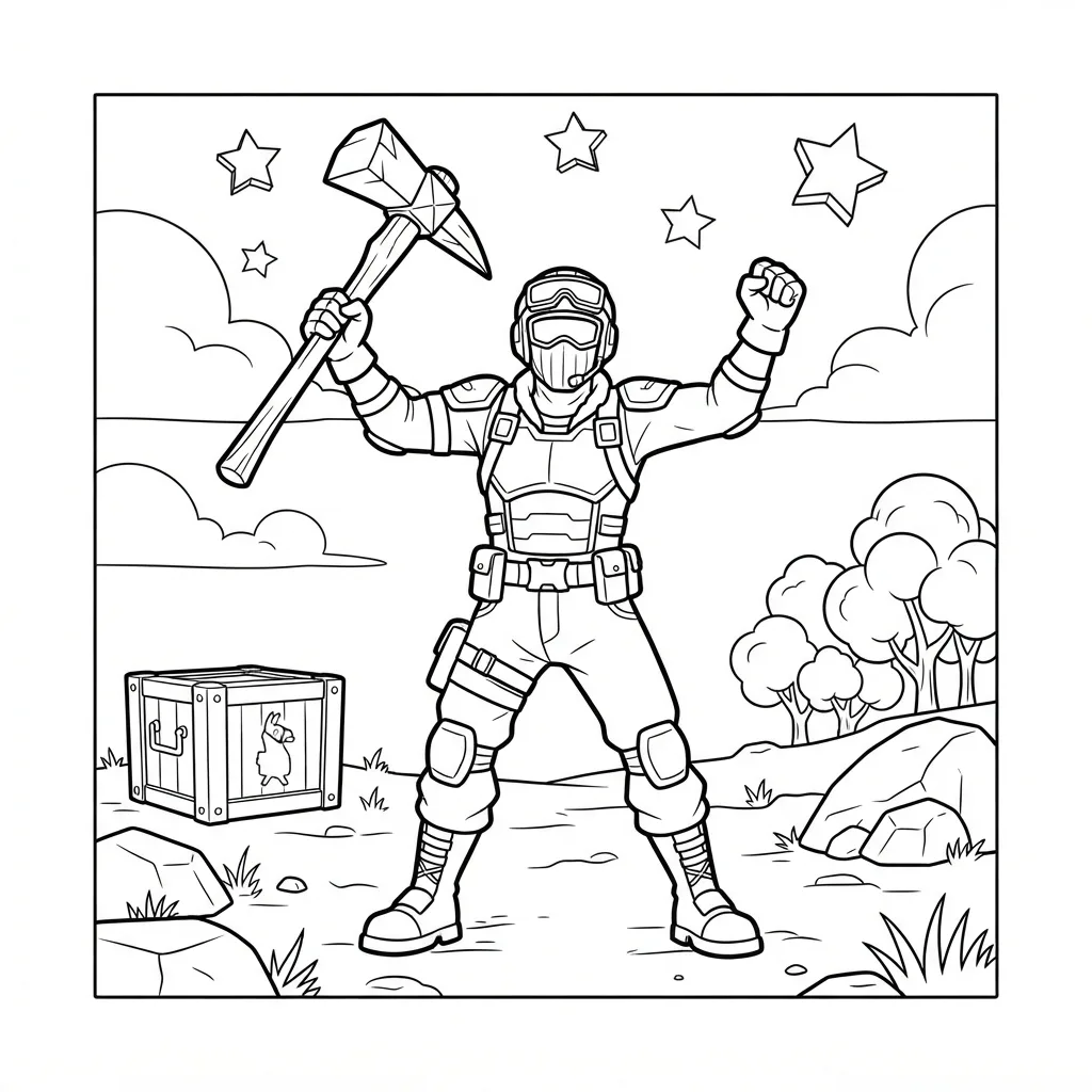 Free Printable Fortnite Coloring Pages Sheet 9