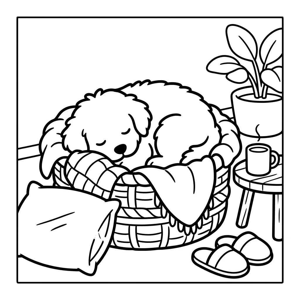 Free Printable Fuzzy Hygge Coloring Book Pages Sheet 10