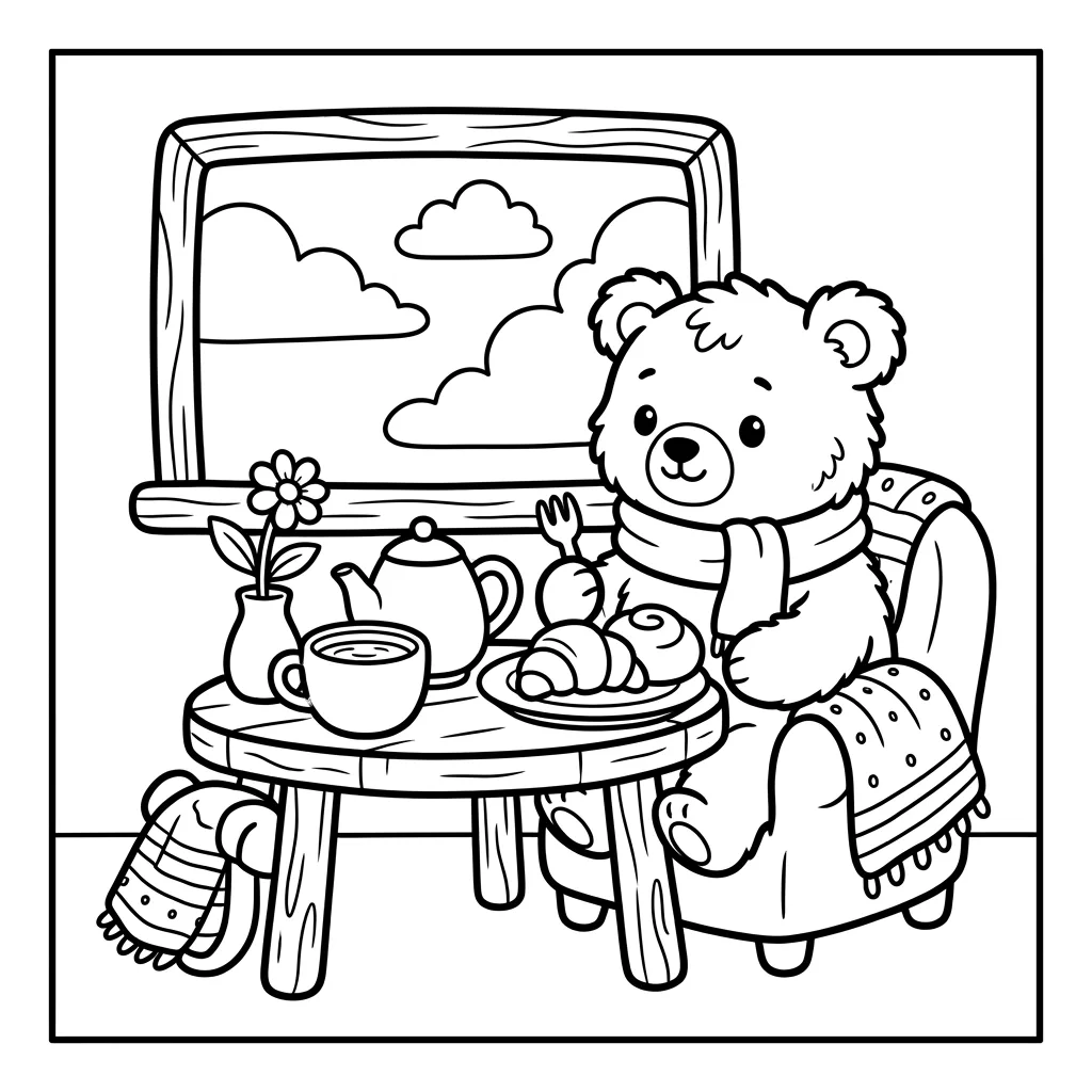 Free Printable Fuzzy Hygge Coloring Book Pages Sheet 3