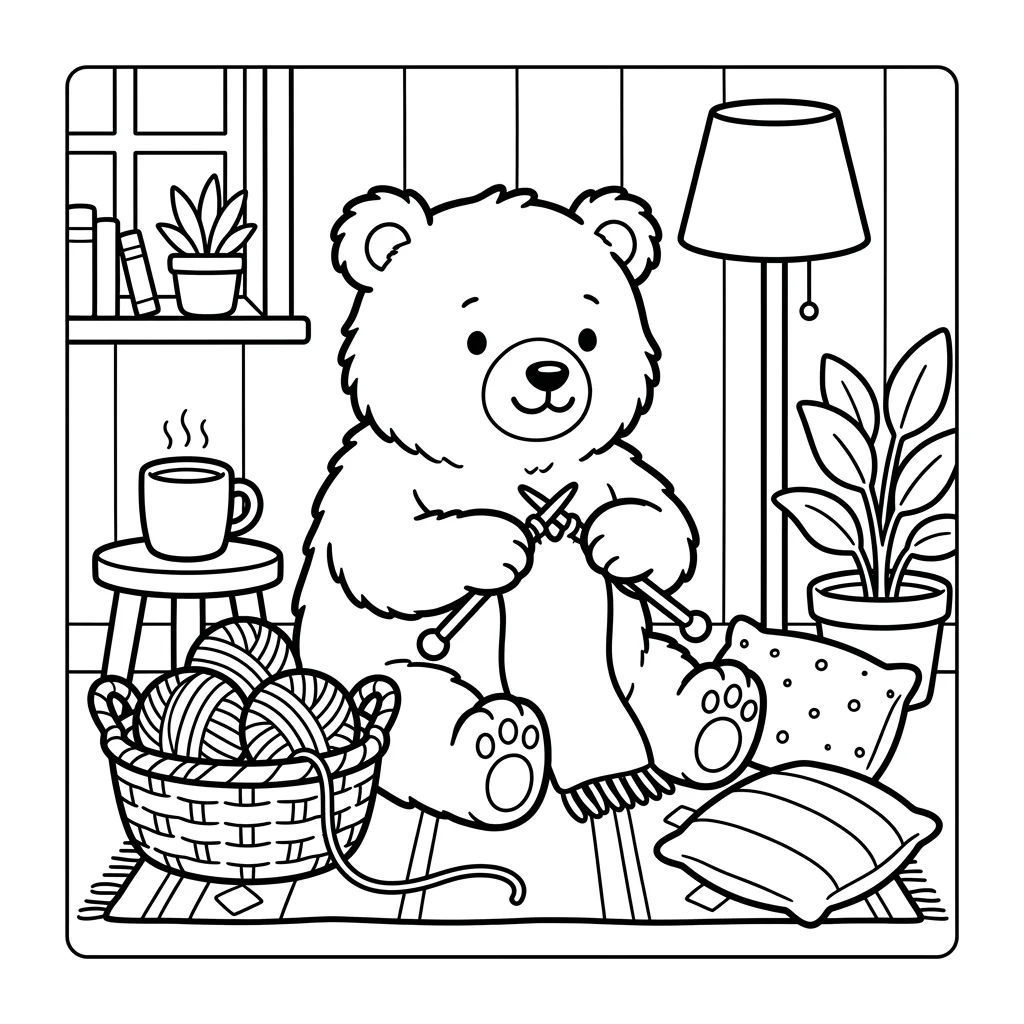 Free Printable Fuzzy Hygge Coloring Book Pages Sheet 5
