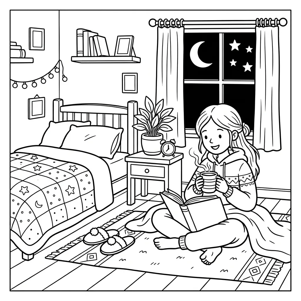 Free Printable Girl Moments Coloring Book Pages Sheet 4