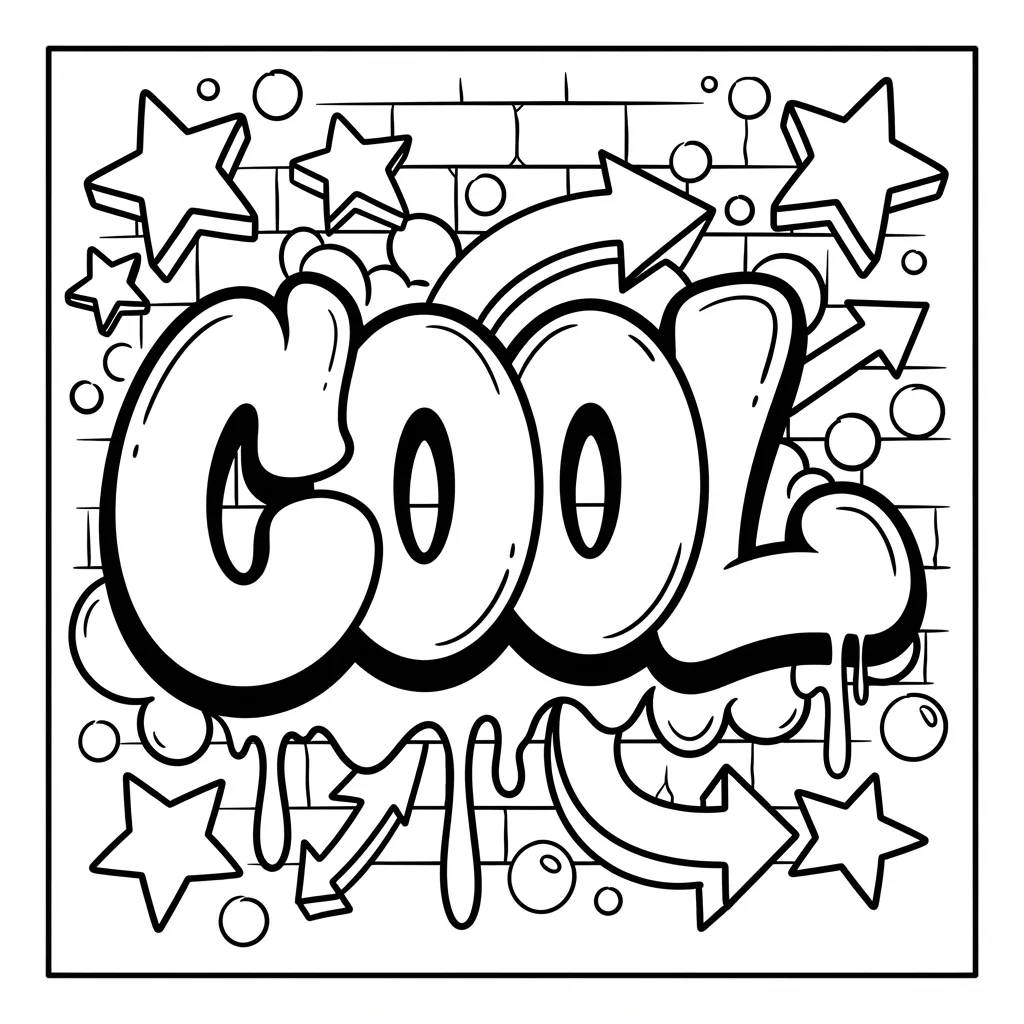Free Printable Graffiti Coloring Pages Sheet 6