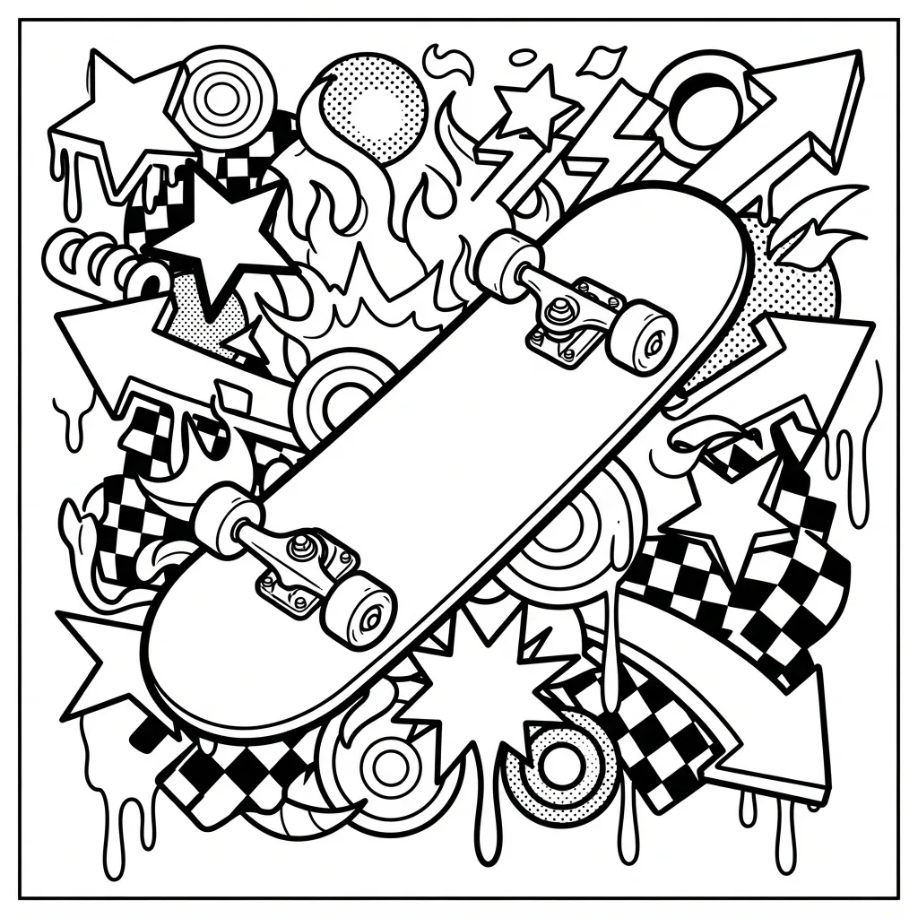 Free Printable Graffiti Coloring Pages Sheet 9