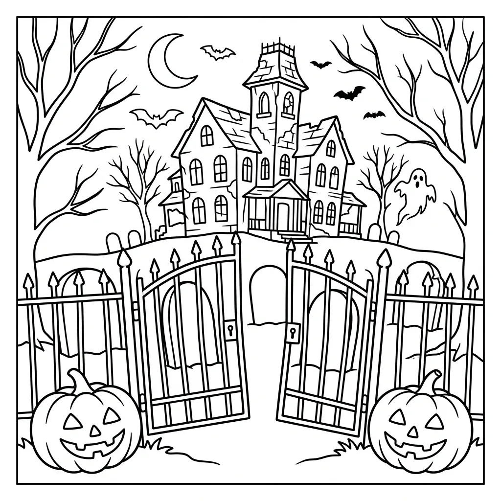 Free Printable Horror Coloring Pages Sheet 10
