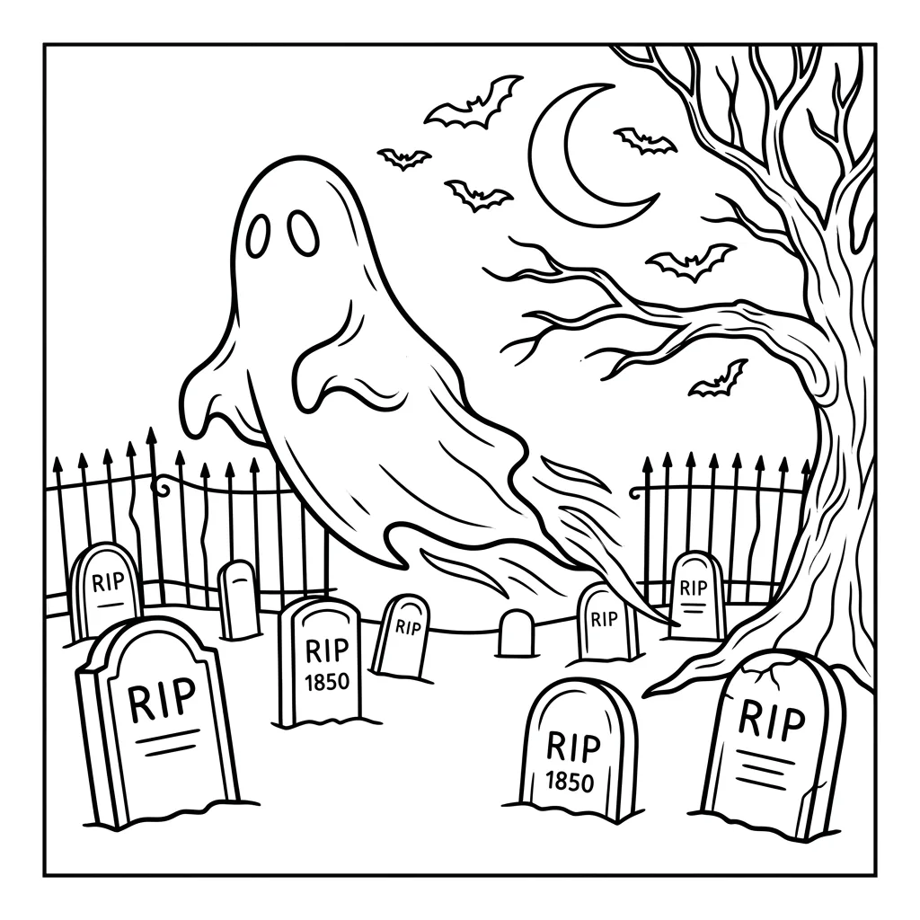 Free Printable Horror Coloring Pages Sheet 3