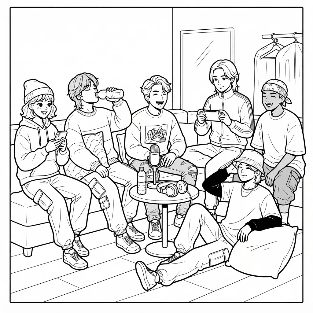 Free Printable K Pop Coloring Pages Sheet 10