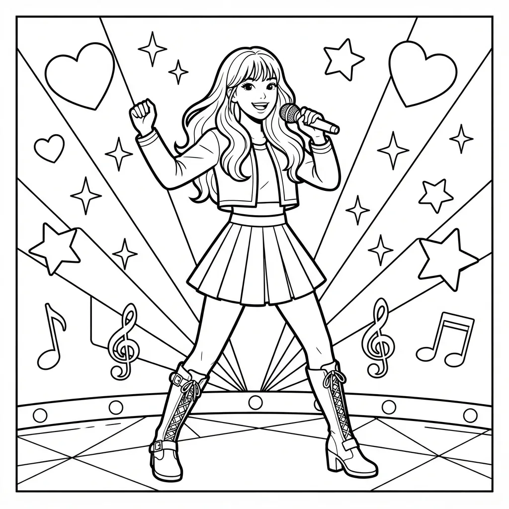 Free Printable K Pop Coloring Pages Sheet 2