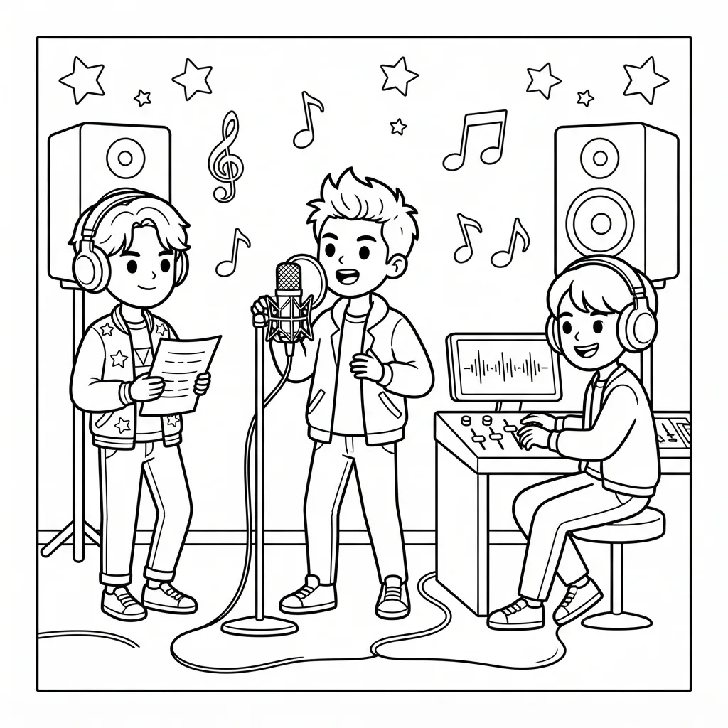 Free Printable K Pop Coloring Pages Sheet 9