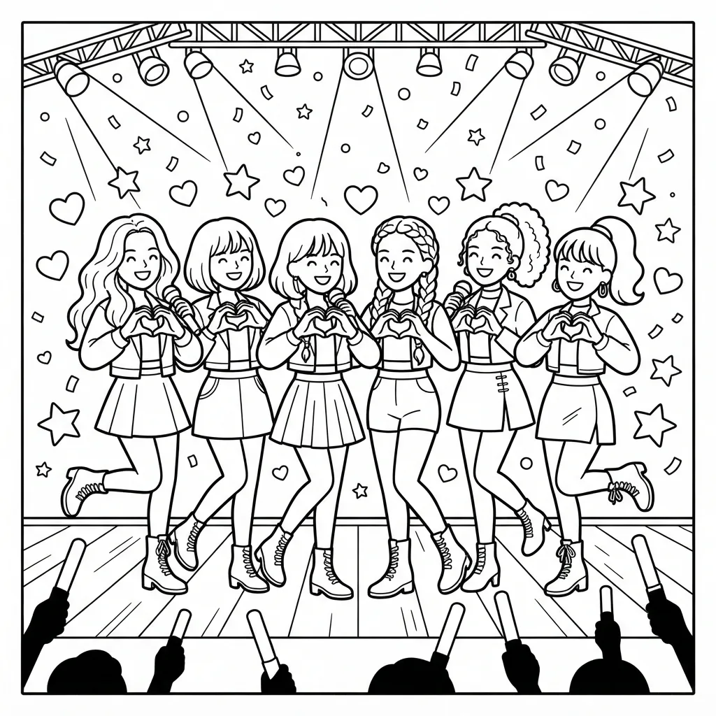 Free Printable Katseye Coloring Pages Sheet 1
