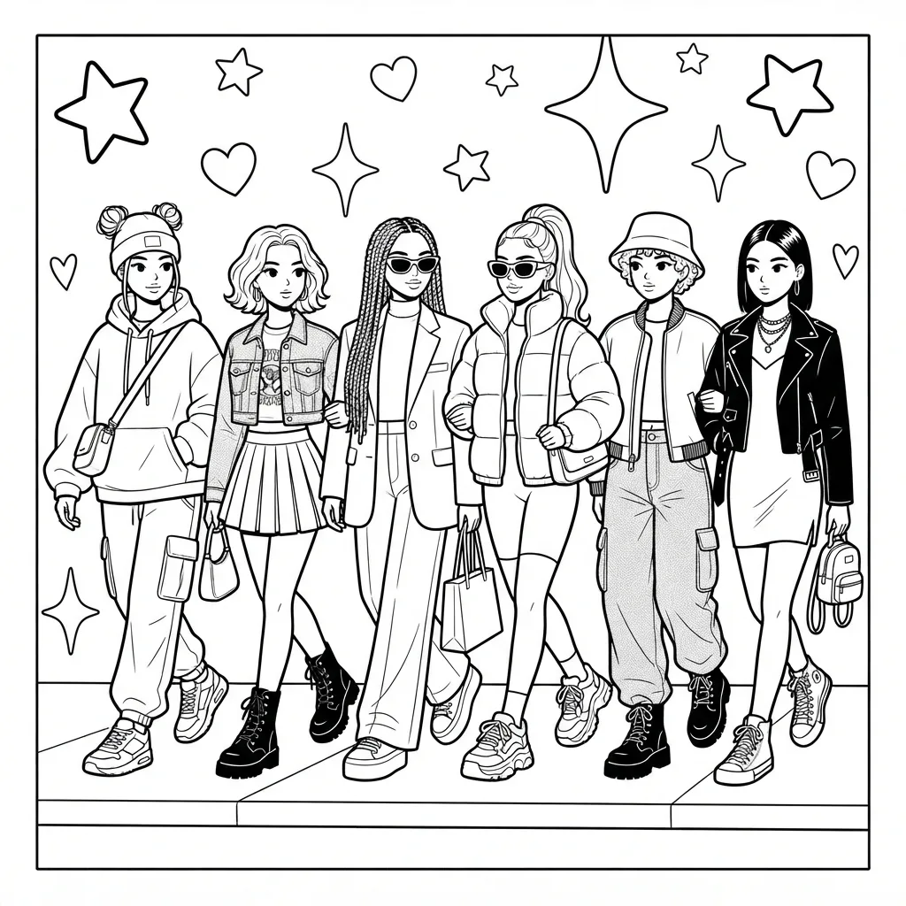 Free Printable Katseye Coloring Pages Sheet 10