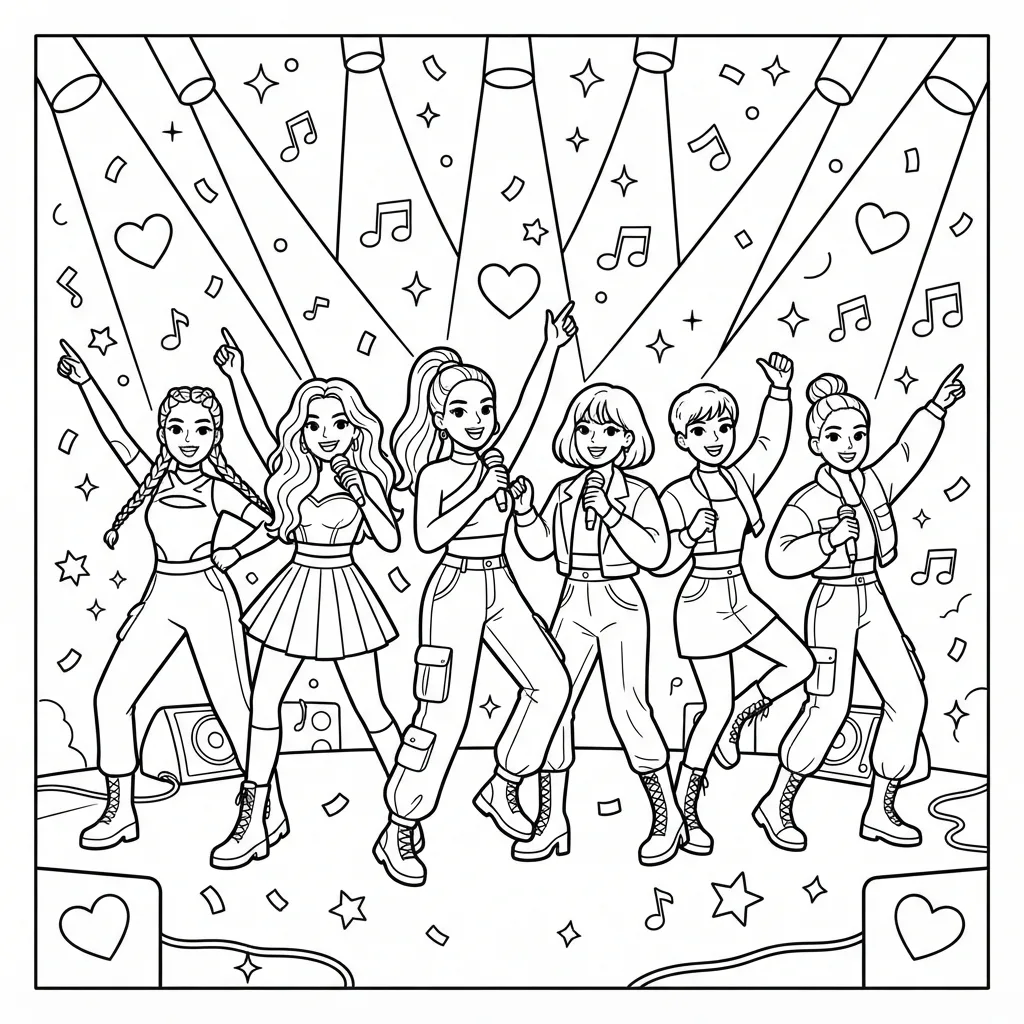 Free Printable Katseye Coloring Pages Sheet 4