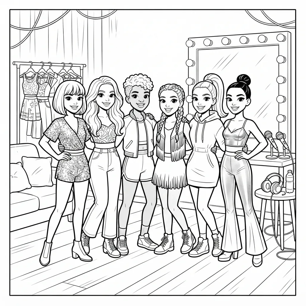 Free Printable Katseye Coloring Pages Sheet 5