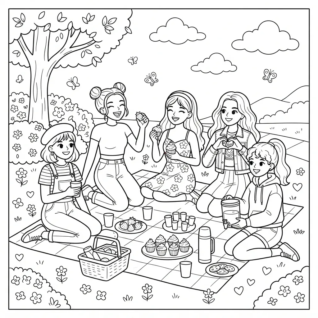 Free Printable Katseye Coloring Pages Sheet 6