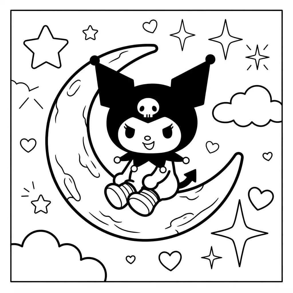 Free Printable Kuromi Coloring Pages Sheet 10