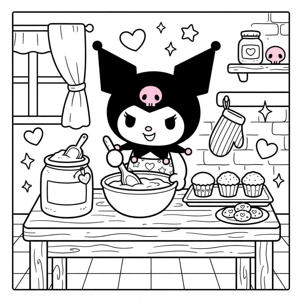 Free Printable Kuromi Coloring Pages Sheet 4