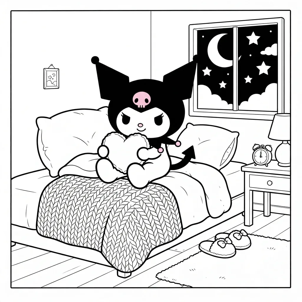 Free Printable Kuromi Coloring Pages Sheet 5