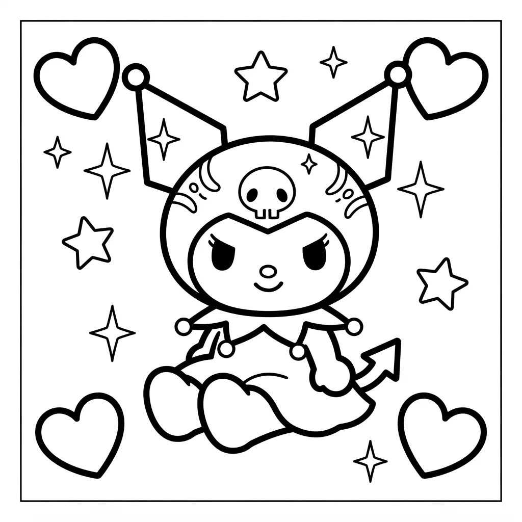 Free Printable Kuromi Coloring Pages Sheet 6