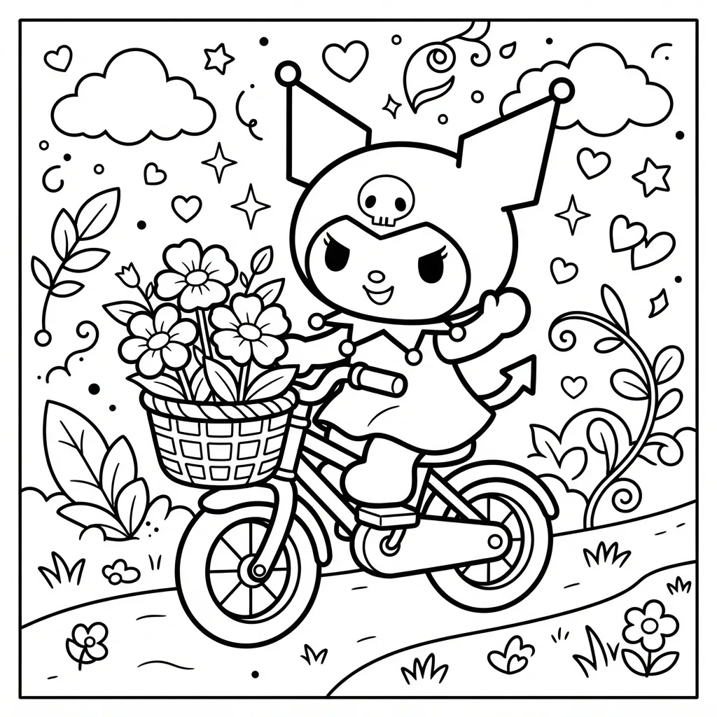 Free Printable Kuromi Coloring Pages Sheet 9