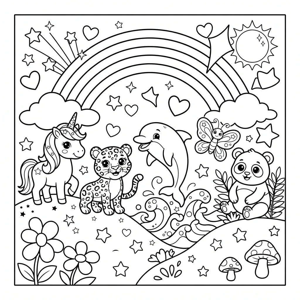 Free Printable Lisa Frank Coloring Pages Sheet 6