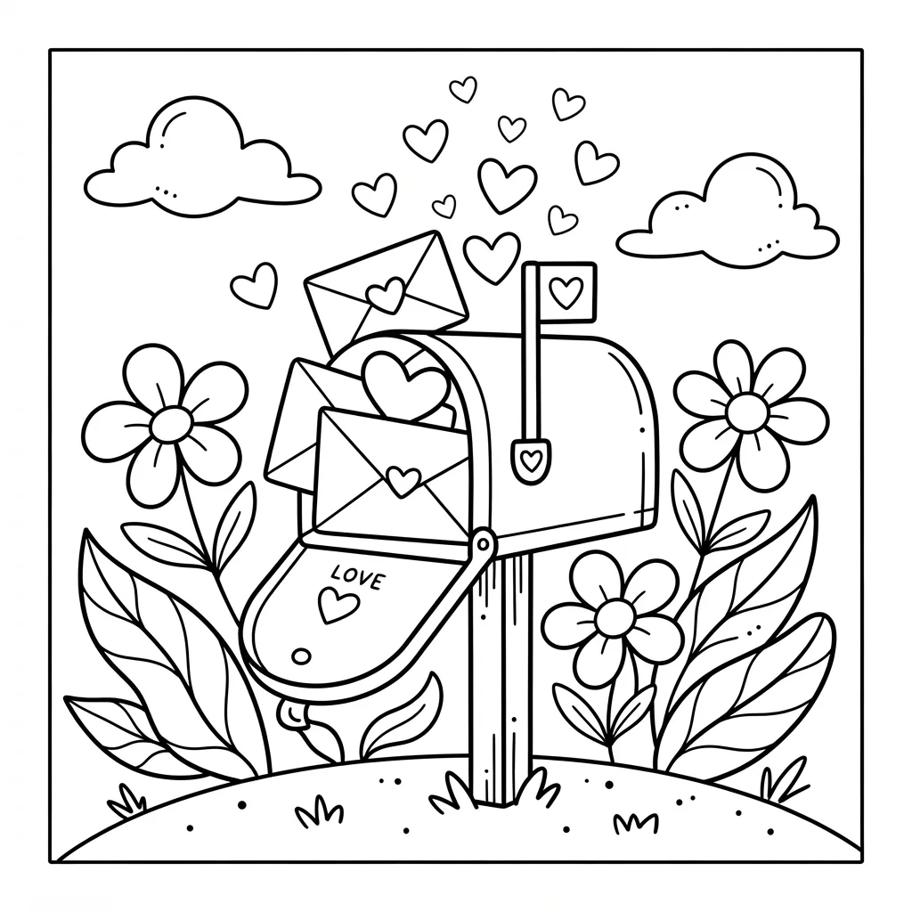 Free Printable Love Letter Coloring Pages Sheet 4