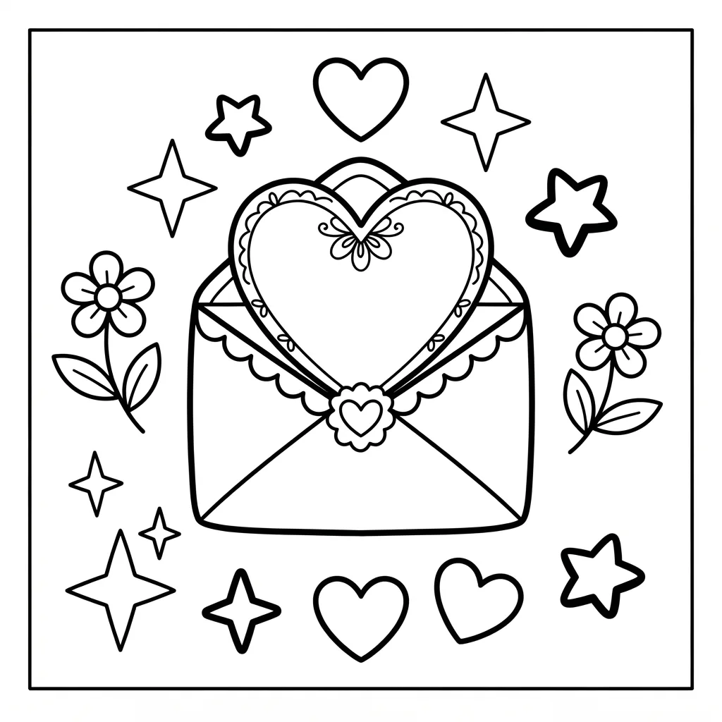 Free Printable Love Letter Coloring Pages Sheet 7