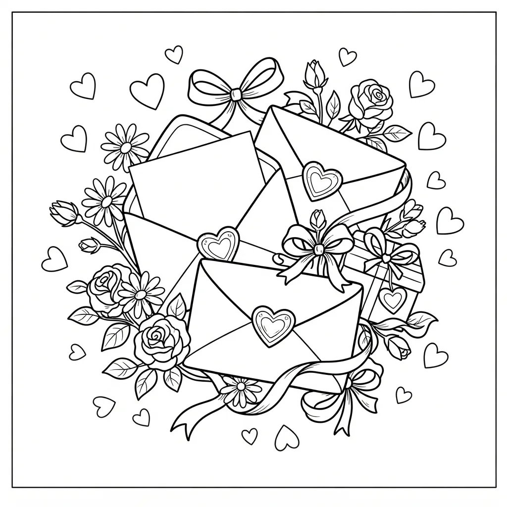 Free Printable Love Letter Coloring Pages Sheet 8