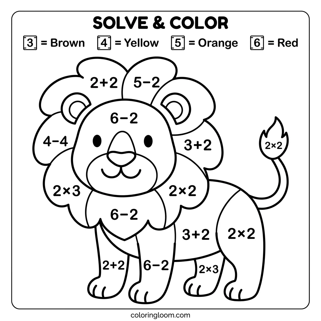 Free Printable Math Coloring Worksheet for Kids 3