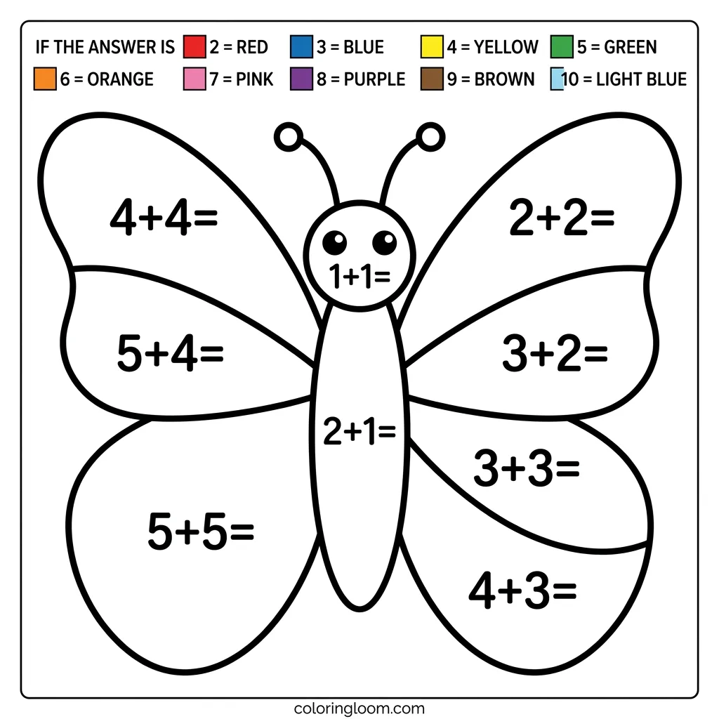 Free Printable Math Coloring Worksheet for Kids 4