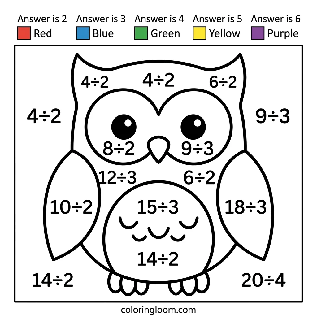 Free Printable Math Coloring Worksheet for Kids 9