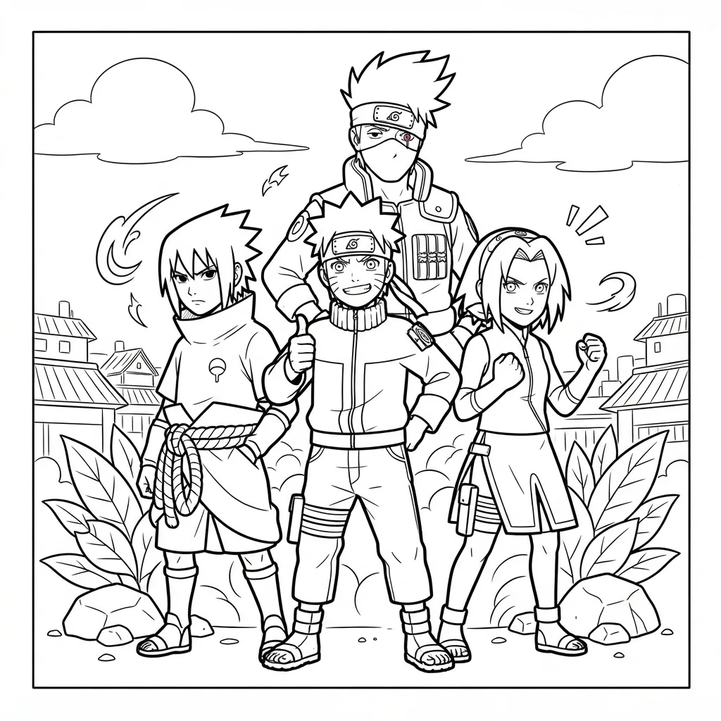 Free Printable Naruto Coloring Pages Sheet 1