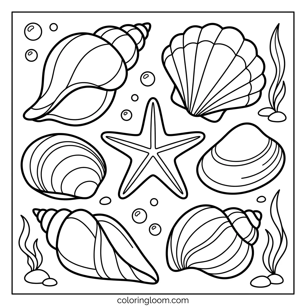 Free Ocean Coloring Pages Printable PDF for Kids Sheet 5