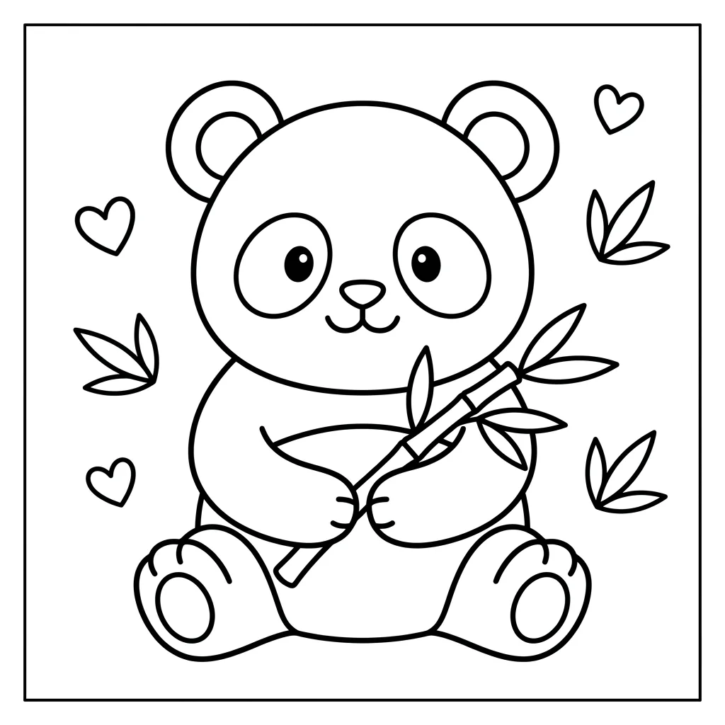 Free Printable Panda Coloring Pages Sheet 1
