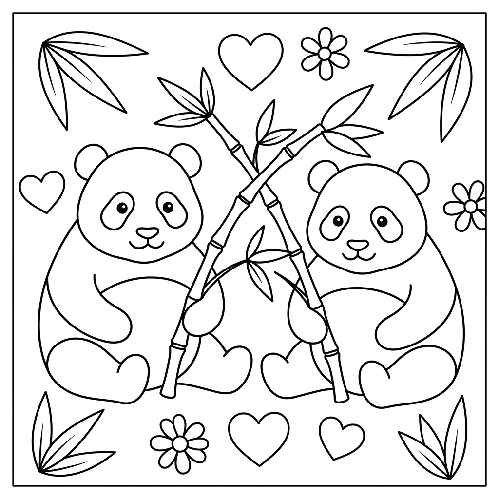 Free Printable Panda Coloring Pages Sheet 10