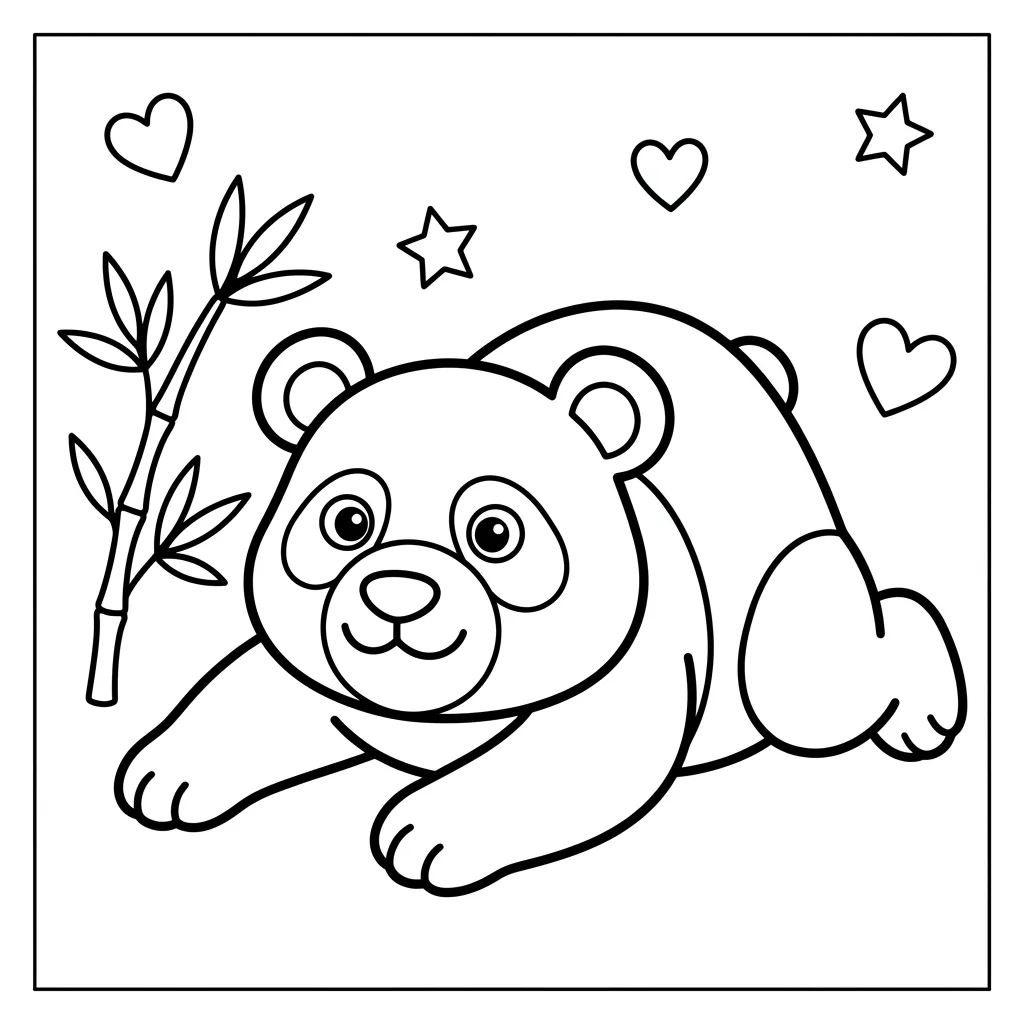 Free Printable Panda Coloring Pages Sheet 2