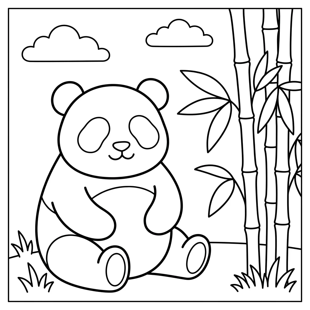 Free Printable Panda Coloring Pages Sheet 3